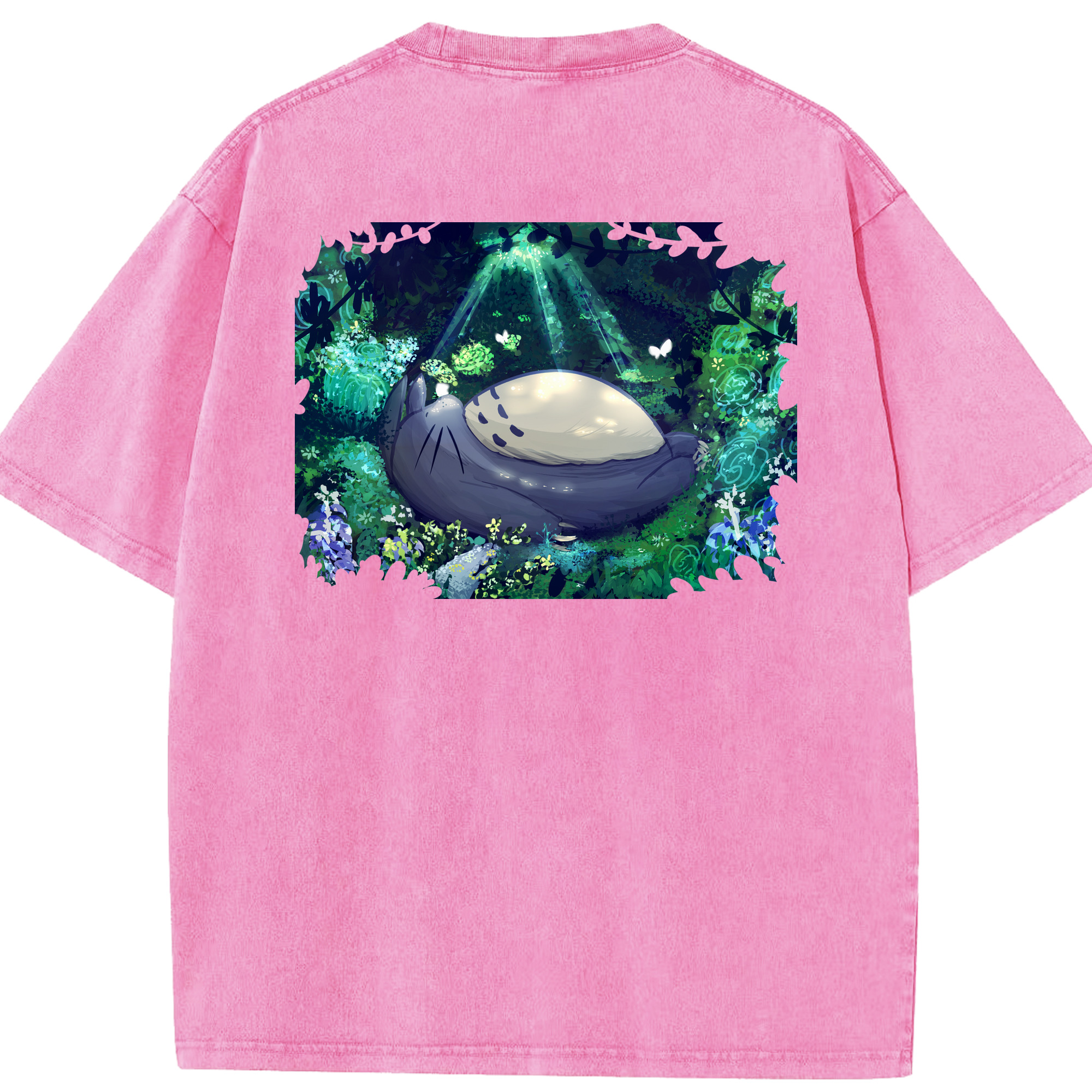 （画像用） となりのトトロ 草壁メイ 草壁サツキ My Neighbor Totoro Satsuki Kusakabe Mei Kusakabe 綿100% ヴィンテージ風 半袖Tシャツ（背面プリント）